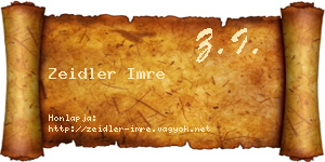Zeidler Imre névjegykártya